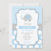 Olifant verjaardagsfeestje uitnodigingen (Voorkant)