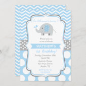 Olifant verjaardagsfeestje uitnodigingen (Voorkant / Achterkant)