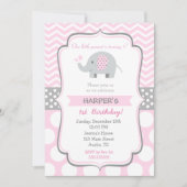 Olifant verjaardagsfeestje uitnodigingen (Voorkant)