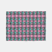 Olifant Versierd op Roze, Schattig Leuk Fleece Deken (Voorkant (Horizontaal))