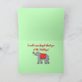 Olifant versierd voor de Feestdagen Kaart (Binnen)