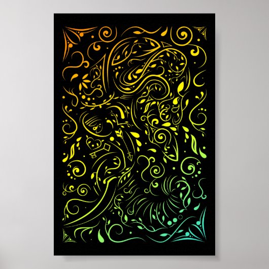  olifant vervaagt de zomer poster (Voorkant)