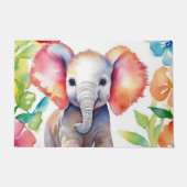 Olifant Vibrant Waterverf Deurmat (Voorkant)