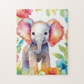 Olifant Vibrant Waterverf Legpuzzel (Verticaal)