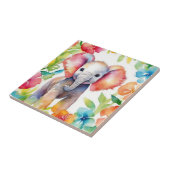 Olifant Vibrant Waterverf Tegeltje (Zijkant)