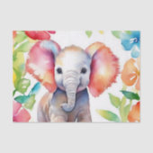 Olifant Vibrant Waterverf Tissuepapier (Voorkant)