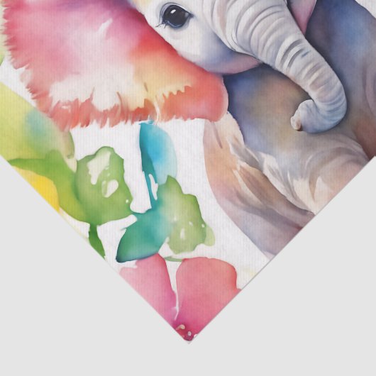 Olifant Vibrant Waterverf Tissuepapier (Detail)
