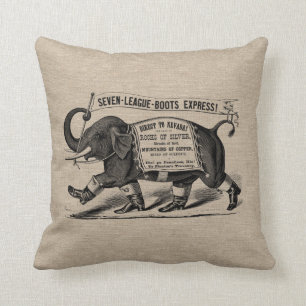 olifant Victoriaans en burlap jute Kussen