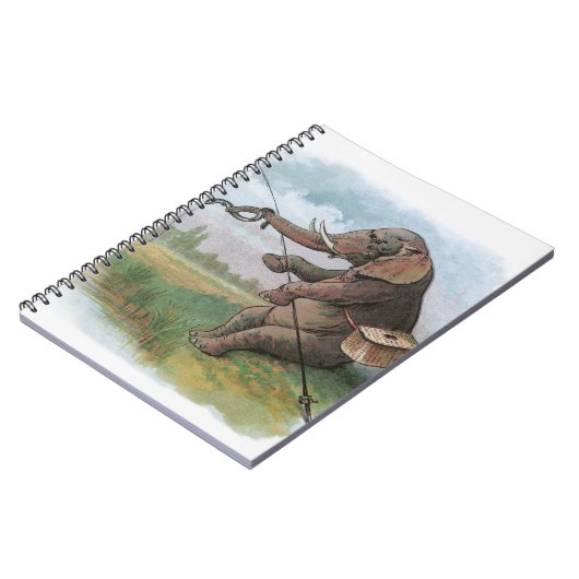Olifant visser visvangst Illustratie Notitieboek (Linkerzijde)