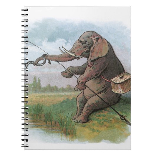 Olifant visser visvangst Illustratie Notitieboek (Voorkant)