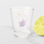 Olifant Vliegen met Ballonnen Grappig Shot Glas (Achterkant)