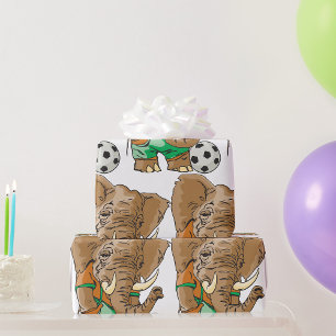 Olifant Voetballer Grappig Sportdier Cadeaupapier