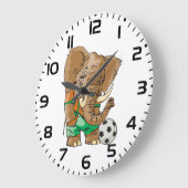 Olifant Voetballer Grappig Sportdier Grote Klok (Hoek)