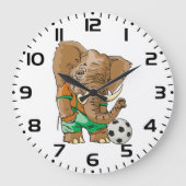 Olifant Voetballer Grappig Sportdier Grote Klok (Voorkant)