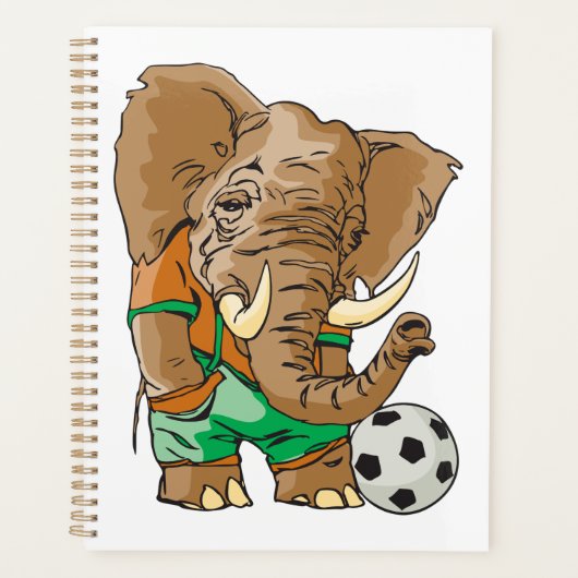 Olifant Voetballer Grappig Sportdier Planner (Voorkant)