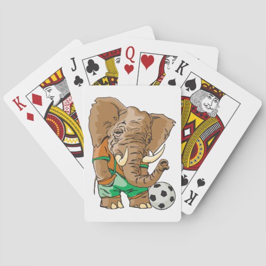 Olifant Voetballer Grappig Sportdier Pokerkaarten (Achterkant)