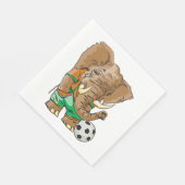 Olifant Voetballer Grappig Sportdier Servet (Hoek)