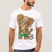 Olifant Voetballer Grappig Sportdier T-shirt (Voorkant)
