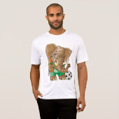 Olifant Voetballer Grappig Sportdier T-shirt (Voorkant volledig)