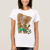 Olifant Voetballer Grappig Sportdier T-shirt (Voorkant)