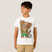 Olifant Voetballer Grappig Sportdier T-shirt (Voorkant volledig)