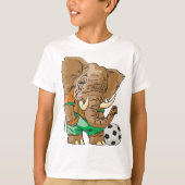Olifant Voetballer Grappig Sportdier T-shirt (Voorkant)
