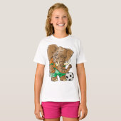 Olifant Voetballer Grappig Sportdier T-shirt (Voorkant volledig)