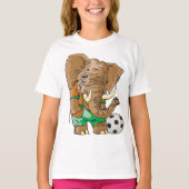 Olifant Voetballer Grappig Sportdier T-shirt (Voorkant)