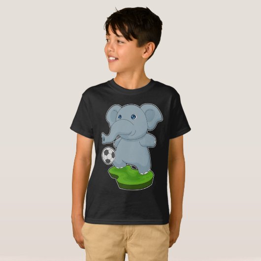 Olifant Voetballer Voetbal Sport T-shirt (Voorkant volledig)