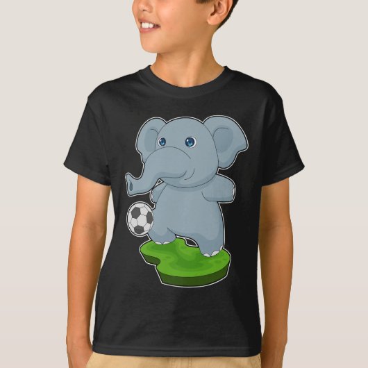Olifant Voetballer Voetbal Sport T-shirt (Voorkant)