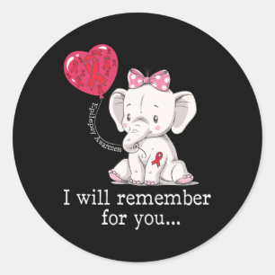 Olifant voor epilepsiebewustzijn ronde sticker