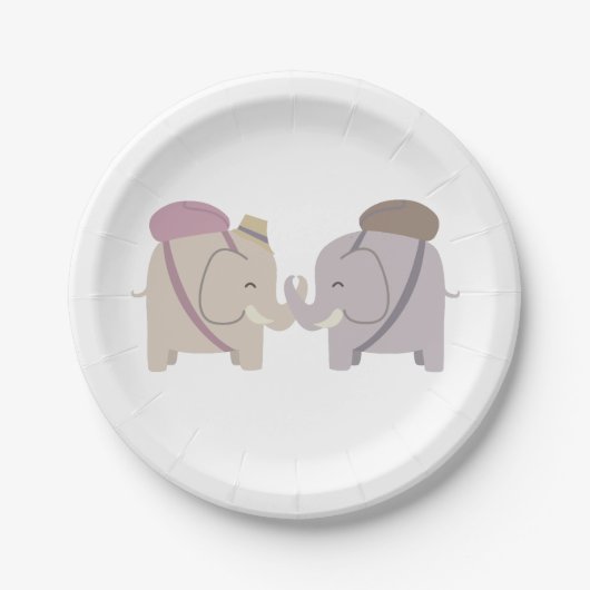 olifant vrienden papieren bordje (Voorkant)