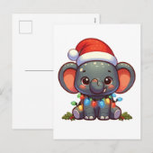 Olifant Vrolijk Kerstmis Winter Dieren Olifanten Feestdagenkaart (Voorkant / Achterkant)