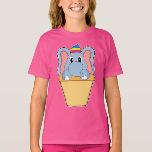 Olifant Wafel ijs T-shirt (Voorkant)