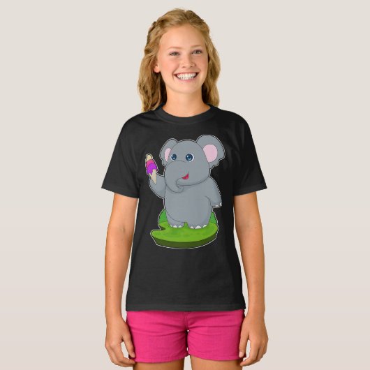 Olifant Waffle ijs T-shirt (Voorkant volledig)