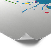 Olifant Wall Art, Dier Wildlife Splatter Art Poster (Hoek)