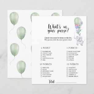 Olifant - Wat zit er in je tas baby shower spel
