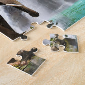 Olifant waterval 2 Easy Brain Art Puzzel Foto Legpuzzel (Zijkant)