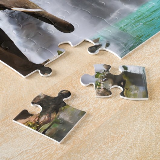 Olifant waterval 2 Easy Brain Art Puzzel Foto Legpuzzel (Zijkant)