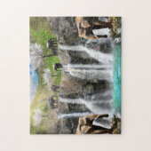 Olifant waterval 2 Easy Brain Art Puzzel Foto Legpuzzel (Verticaal)