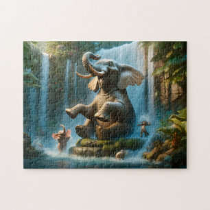 Olifant Waterval Speelse Jungle Dieren Legpuzzel