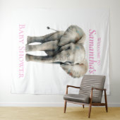 Olifant Waterverf Baby shower achtergrond Wandkleed (In Situ (horizontaal))