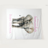 Olifant Waterverf Baby shower achtergrond Wandkleed (Voorkant (horizontaal))
