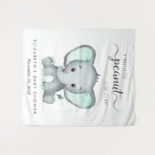 Olifant Waterverf Baby shower Achtergrond Wandkleed (Voorkant (horizontaal))