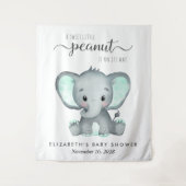 Olifant Waterverf Baby shower Achtergrond Wandkleed (Voorkant)