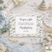 Olifant waterverf babyborrel voor jongen – Blauwe 