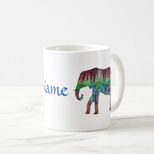 Olifant Waterverf Landscape Koffiemok (Voorkant rechts)