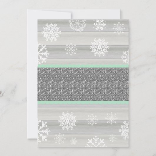 Olifant Winter Uitnodiging MintNeutral Baby shower (Achterkant)