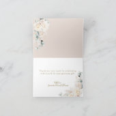 Olifant Witte Rozen Boho Pampas Baby Meisje Douche Bedankkaart (Binnen)