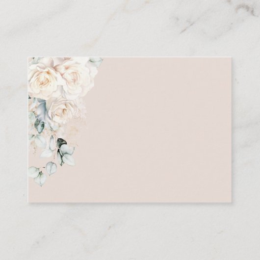 Olifant Witte Rozen Boho Pampas Baby Meisje Douche Informatiekaartje (Achterkant)